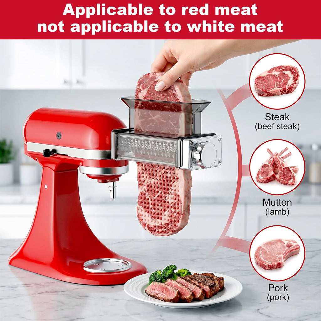 Use chart showing tenderizer suited for beef, lamb, and pork rather than white meat