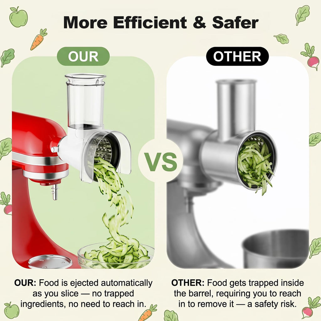 Comparison showing Gvode splash guard directing sliced vegetables into bowl