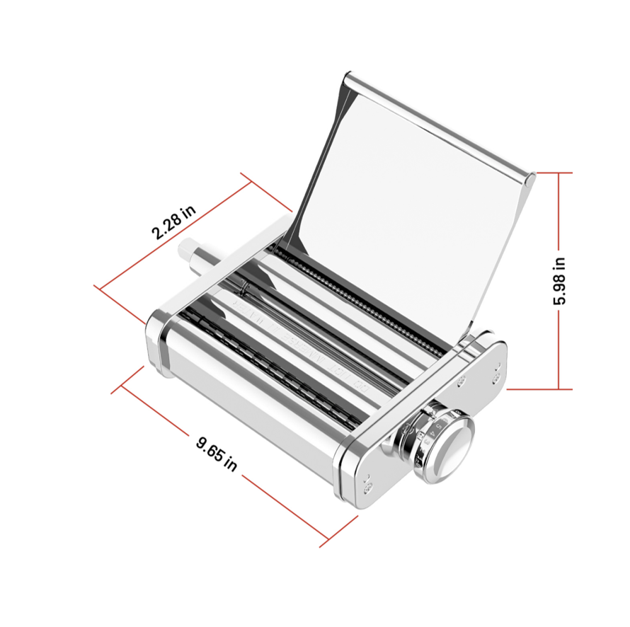 Gvode 3-in-1 All-Metal Pasta Attachment, Compatible with KitchenAid Stand Mixers – Roller & 2 Cutters