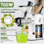 Gvode 700 W cold press juicer with three operating modes and motor cutaway