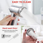 Meat grinder parts being hand-washed with the included brushes under running water
