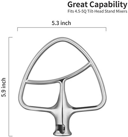 Gvode Stainless Steel Flat Beater, Compatible with KitchenAid 5-Plus & 6-Qt Bowl-Lift Mixers – image 2