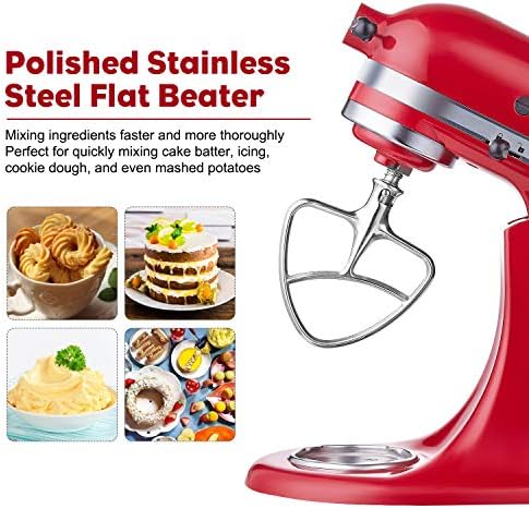 Gvode Stainless Steel Flat Beater, Compatible with KitchenAid 5-Plus & 6-Qt Bowl-Lift Mixers – image 3