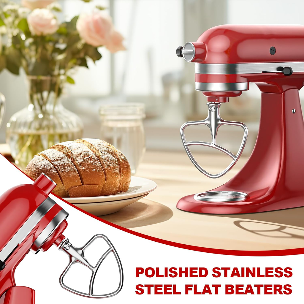 Gvode Stainless Steel Flat Beater, Compatible with KitchenAid 5-Plus & 6-Qt Bowl-Lift Mixers – image 7