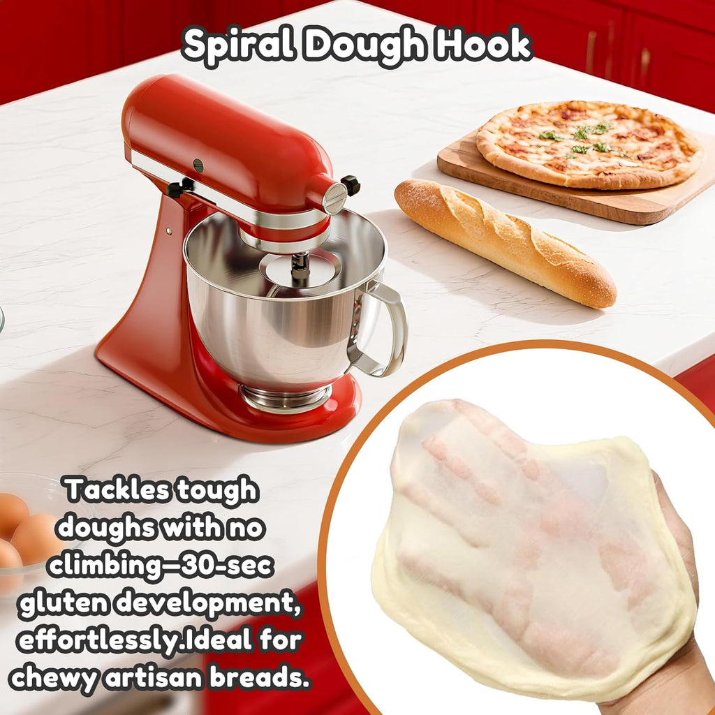 Gvode Stainless Steel Spiral Dough Hook, Compatible with KitchenAid 4.5–5-Qt Tilt-Head Mixers – image 6