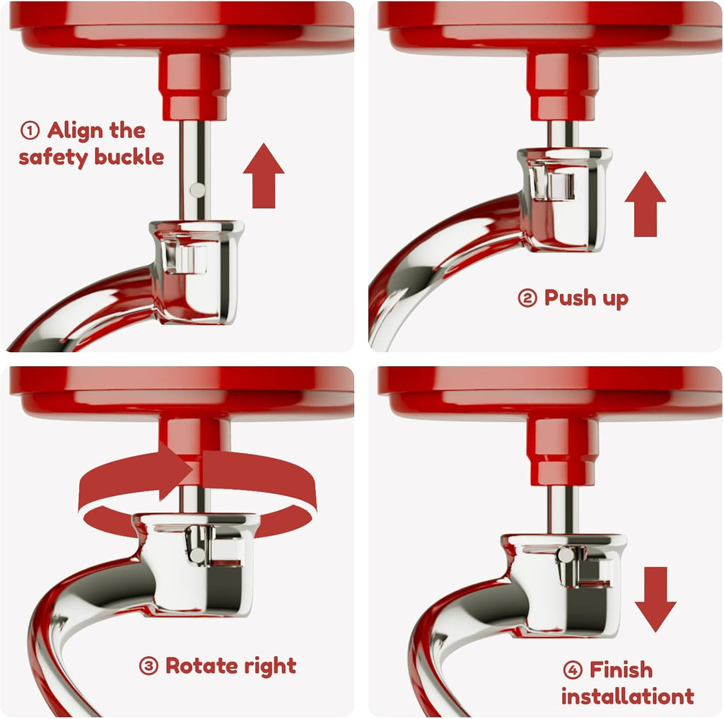 Gvode Stainless Steel Spiral Dough Hook, Compatible with KitchenAid 4.5–5-Qt Tilt-Head Mixers – image 8