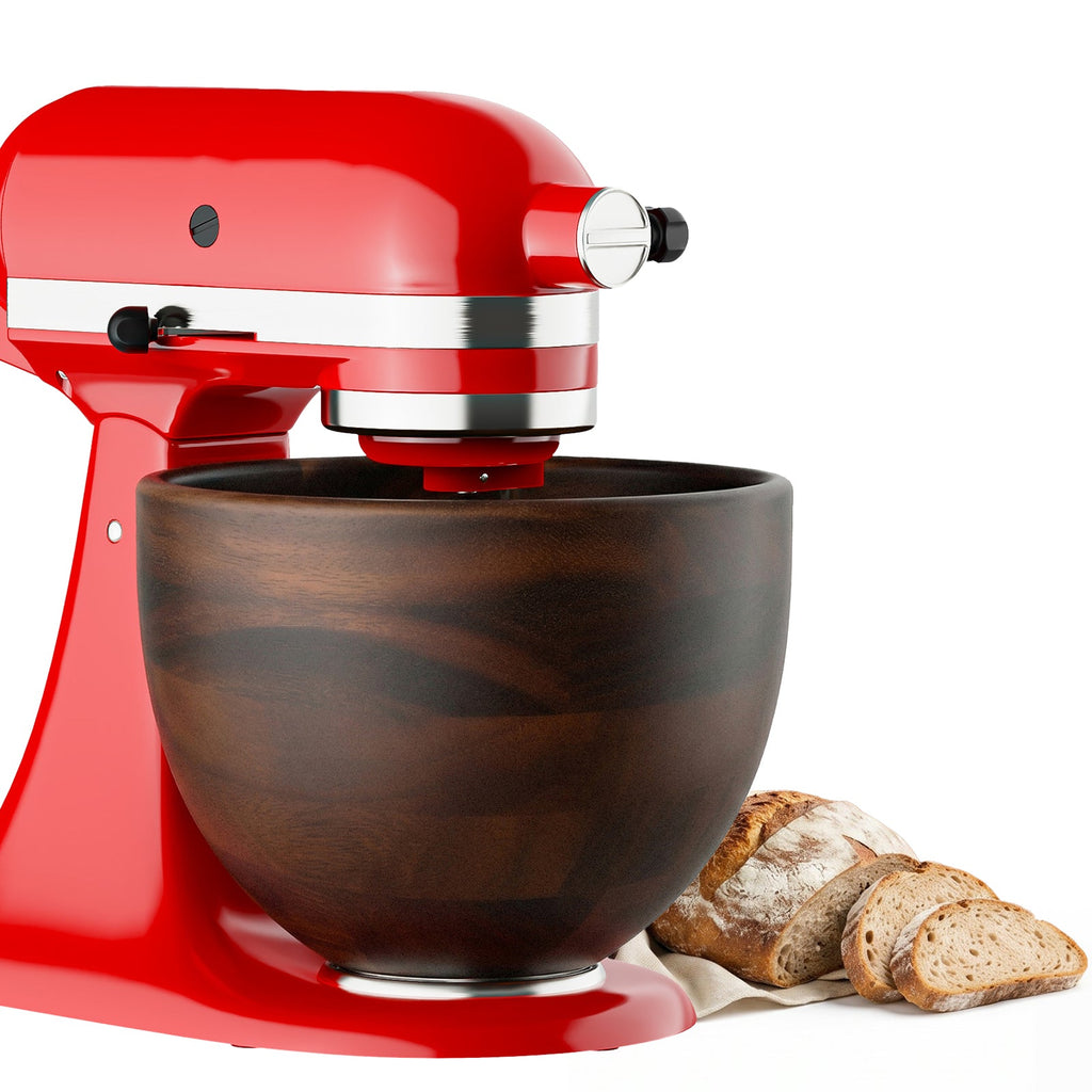 Gvode Acacia Wood Mixing Bowl, Compatible with KitchenAid 4.5–5-Qt Tilt-Head Mixers – image 1