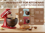 Gvode Acacia Wood Mixing Bowl, Compatible with KitchenAid 4.5–5-Qt Tilt-Head Mixers – image 8