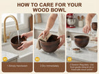 Gvode Acacia Wood Mixing Bowl, Compatible with KitchenAid 4.5–5-Qt Tilt-Head Mixers – image 9
