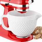 Gvode Ceramic Mixing Bowl, Compatible with KitchenAid 4.5–5-Qt Tilt-Head Mixers – Handle & Pour Spout – image 1