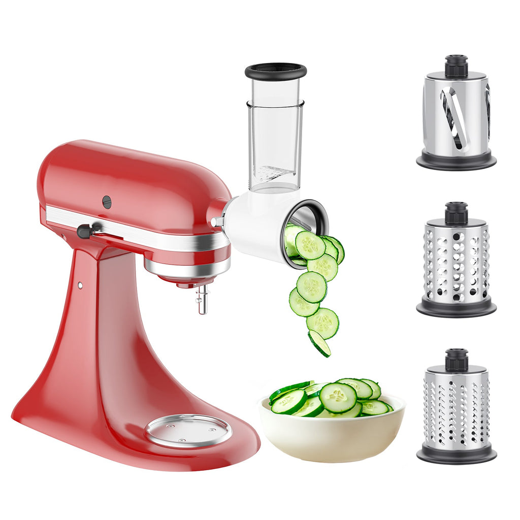 Gvode Slicer-Shredder Attachment, Compatible with KitchenAid Stand Mixers – 3 Blades – image 1