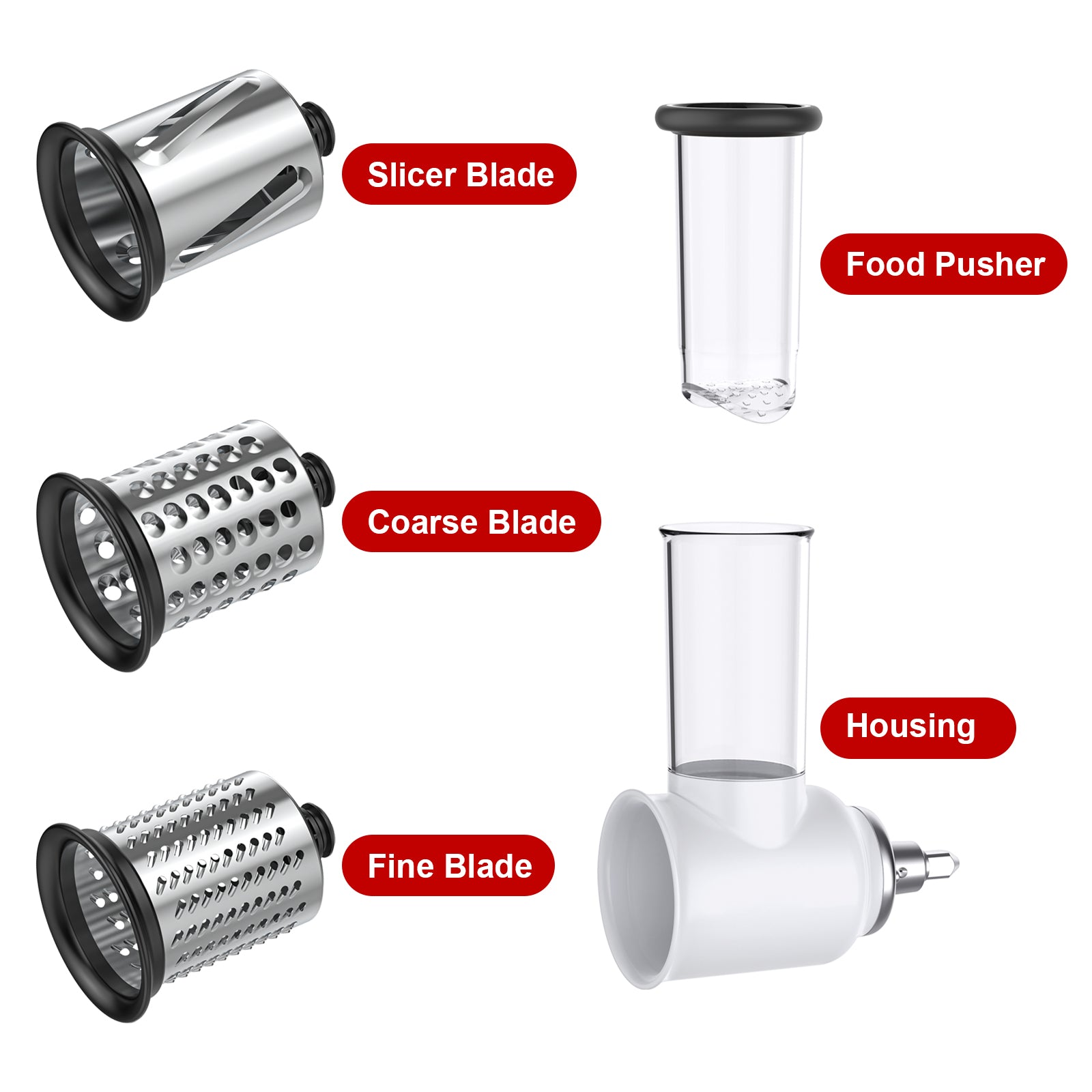 Gvode Slicer-Shredder Attachment, Compatible with KitchenAid Stand Mixers – 3 Blades – image 3