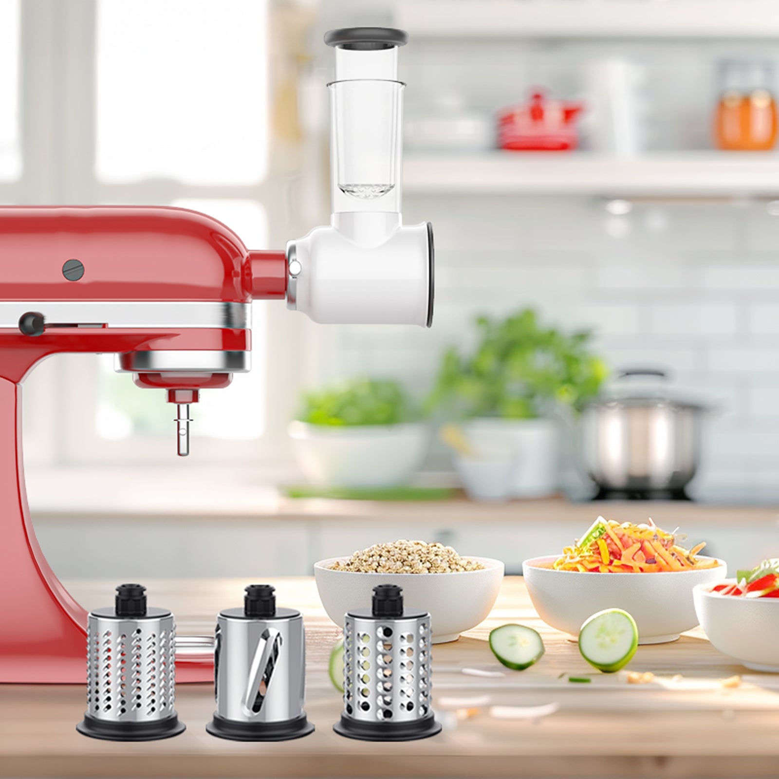 Gvode Slicer-Shredder Attachment, Compatible with KitchenAid Stand Mixers – 3 Blades – image 19