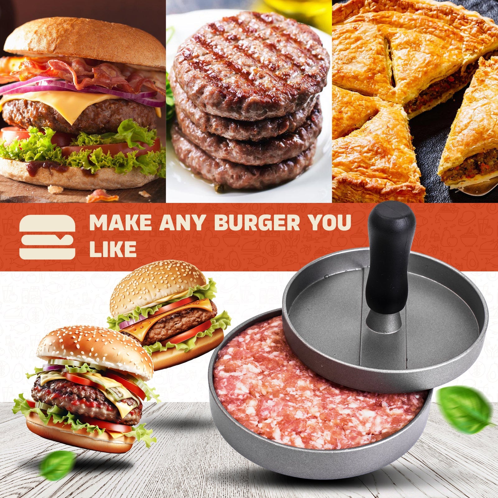 Gvode Stainless Steel Meat Grinder Attachment, Compatible with KitchenAid Stand Mixers – Burger Press Set – image 2
