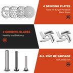 Gvode Stainless Steel Meat Grinder Attachment, Compatible with KitchenAid Stand Mixers – Burger Press Set – image 3