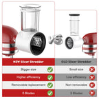 Gvode Slicer-Shredder Attachment, Compatible with KitchenAid Stand Mixers – 4 Cones & 3-Inch Feed Chute – image 3