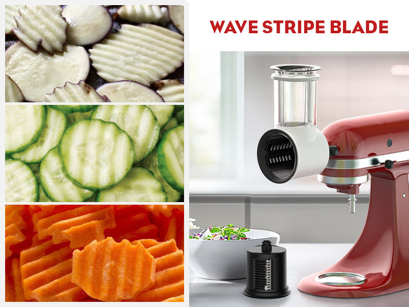 Gvode Slicer-Shredder Attachment, Compatible with KitchenAid Stand Mixers – 4 Cones & 3-Inch Feed Chute – image 10