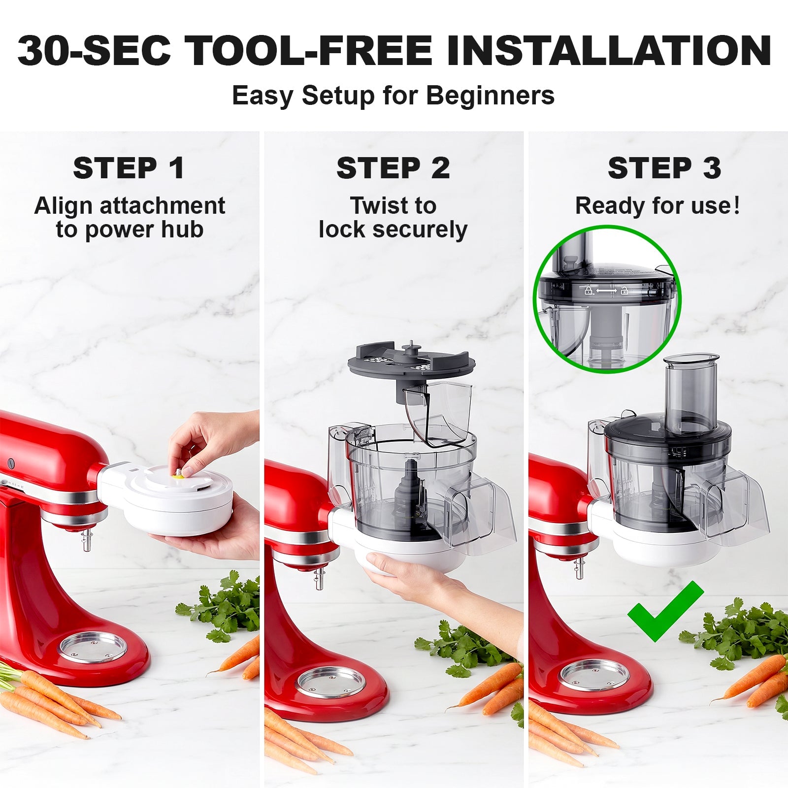 Gvode 5-in-1 Food Processor Attachment, Compatible with KitchenAid Stand Mixers – Disc Set & Storage Case – image 3