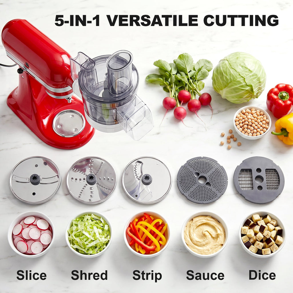 Gvode 5-in-1 Food Processor Attachment, Compatible with KitchenAid Stand Mixers – Disc Set & Storage Case – image 10