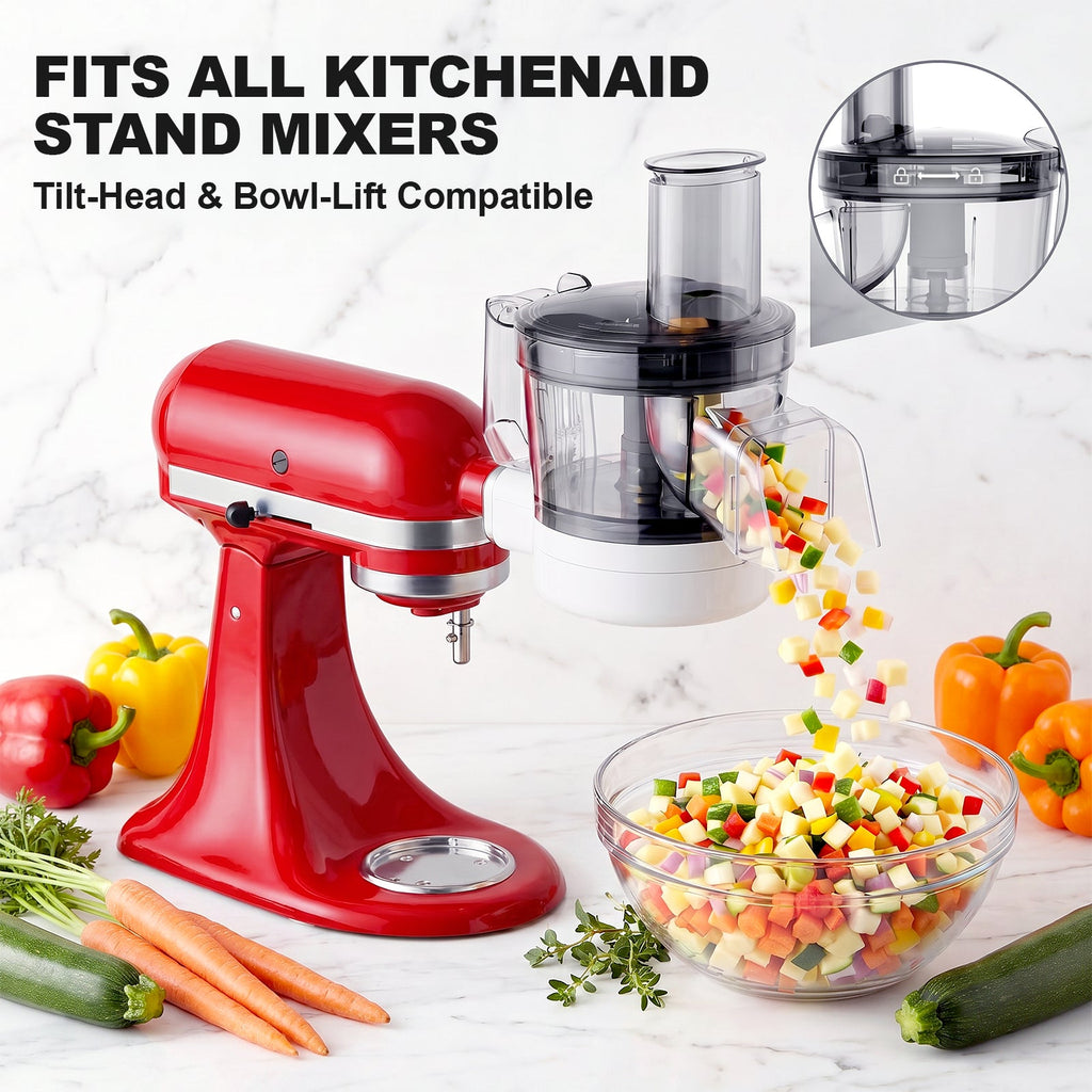 Gvode 5-in-1 Food Processor Attachment, Compatible with KitchenAid Stand Mixers – Disc Set & Storage Case – image 11
