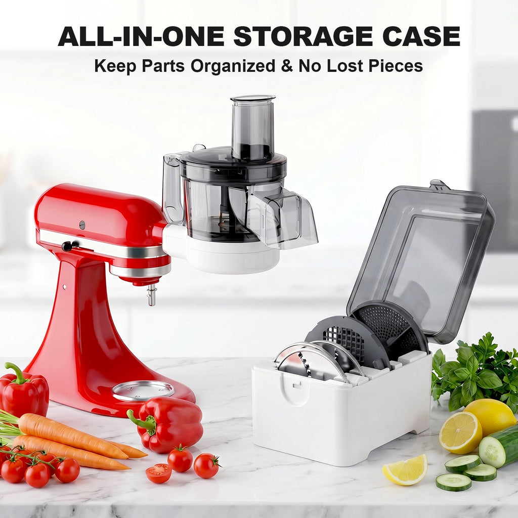 Gvode 5-in-1 Food Processor Attachment, Compatible with KitchenAid Stand Mixers – Disc Set & Storage Case – image 17