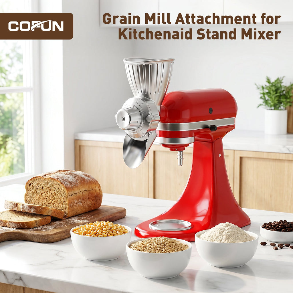 Gvode All-Metal Grain Mill Attachment, Compatible with KitchenAid Stand Mixers – 9 Grind Levels – image 2