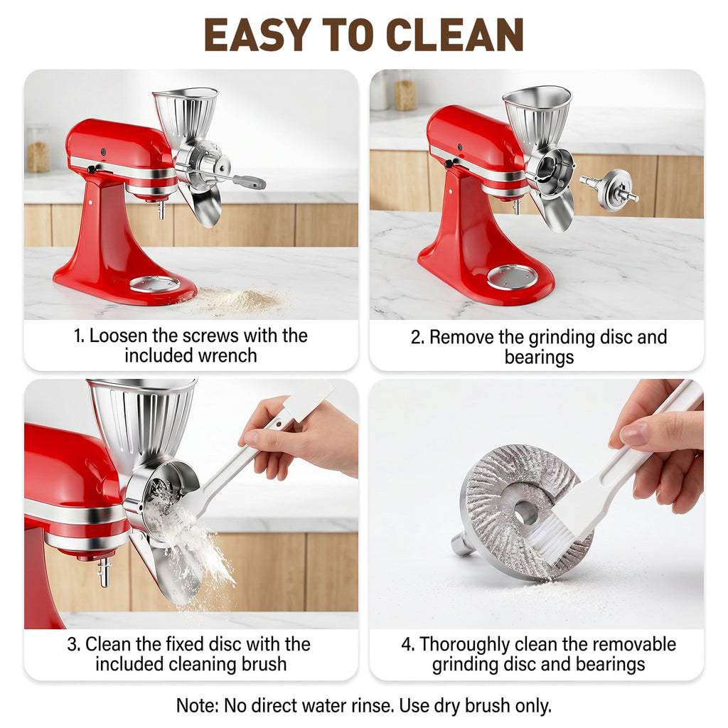 Gvode All-Metal Grain Mill Attachment, Compatible with KitchenAid Stand Mixers – 9 Grind Levels – image 5