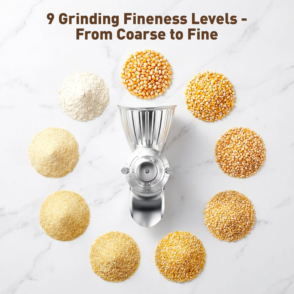 Gvode All-Metal Grain Mill Attachment, Compatible with KitchenAid Stand Mixers – 9 Grind Levels – image 11