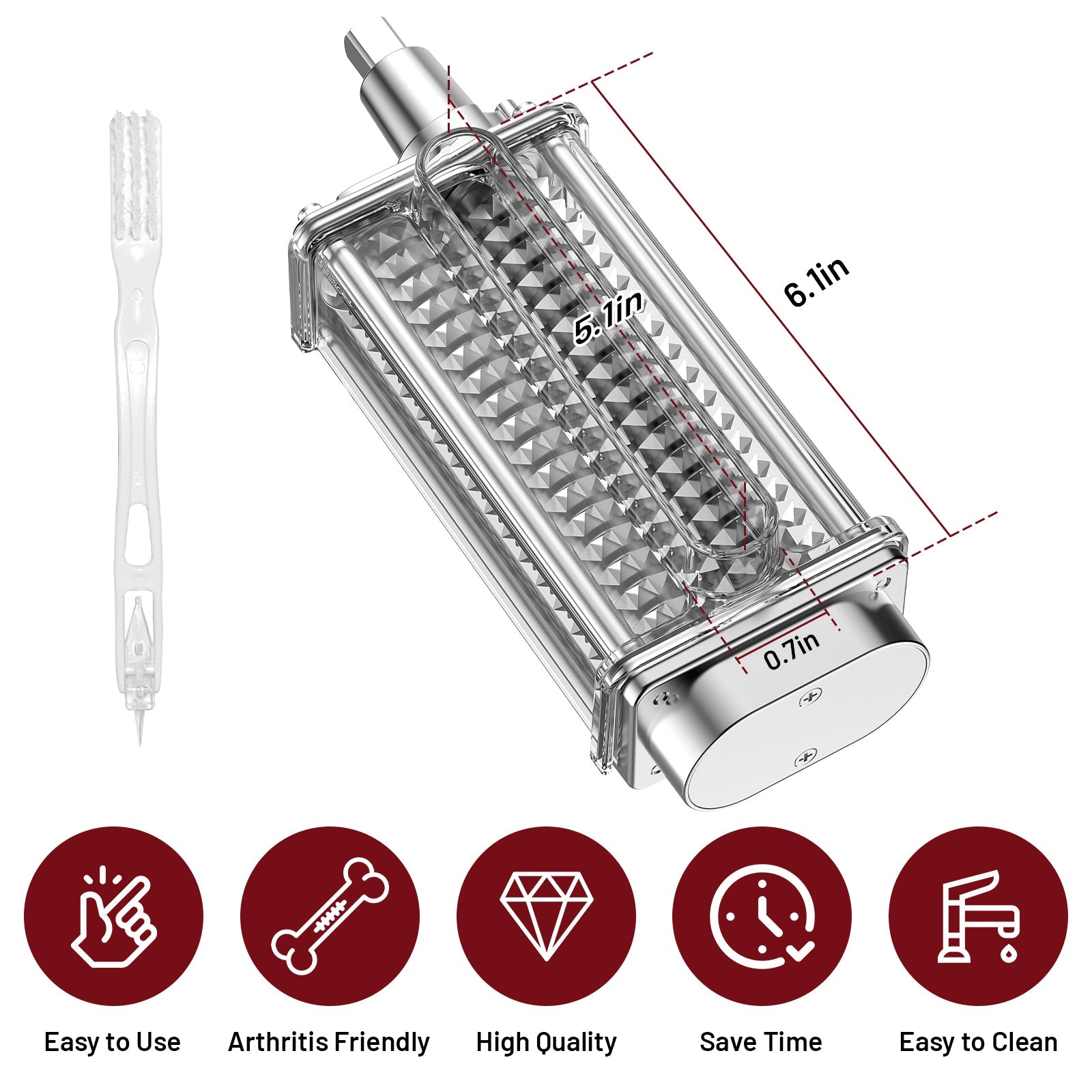Gvode Meat Tenderizer Attachment, Compatible with KitchenAid Stand Mixers – Stainless Steel Gears – image 5