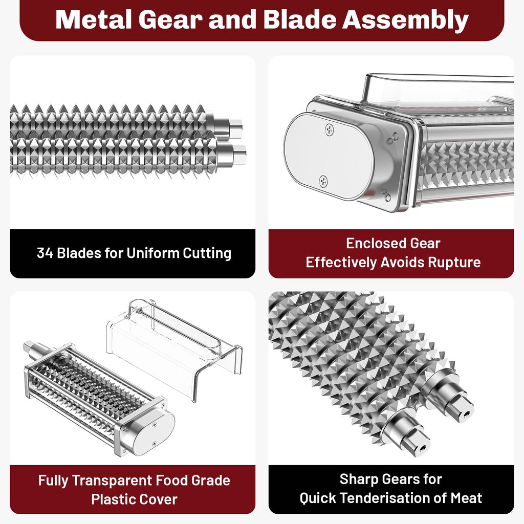 Gvode Meat Tenderizer Attachment, Compatible with KitchenAid Stand Mixers – Stainless Steel Gears – image 6