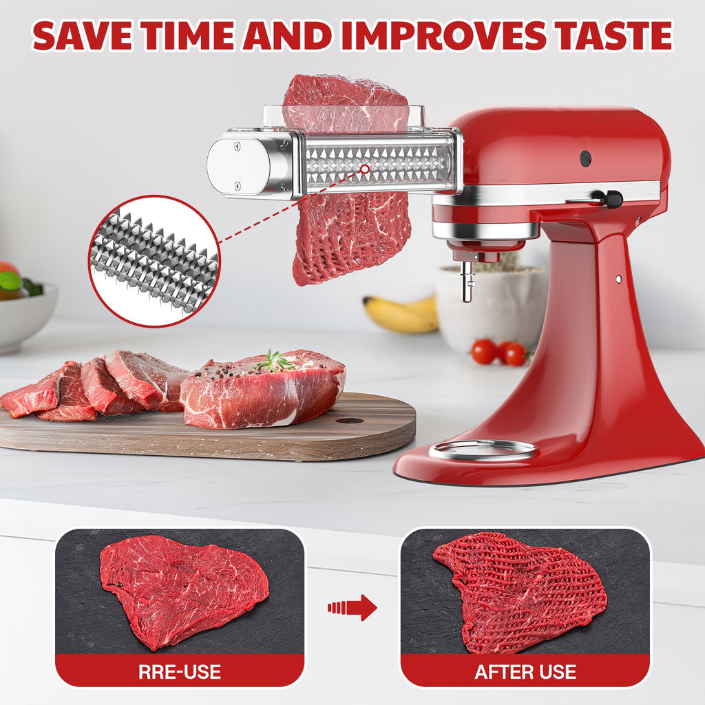 Gvode Meat Tenderizer Attachment, Compatible with KitchenAid Stand Mixers – Stainless Steel Gears – image 8