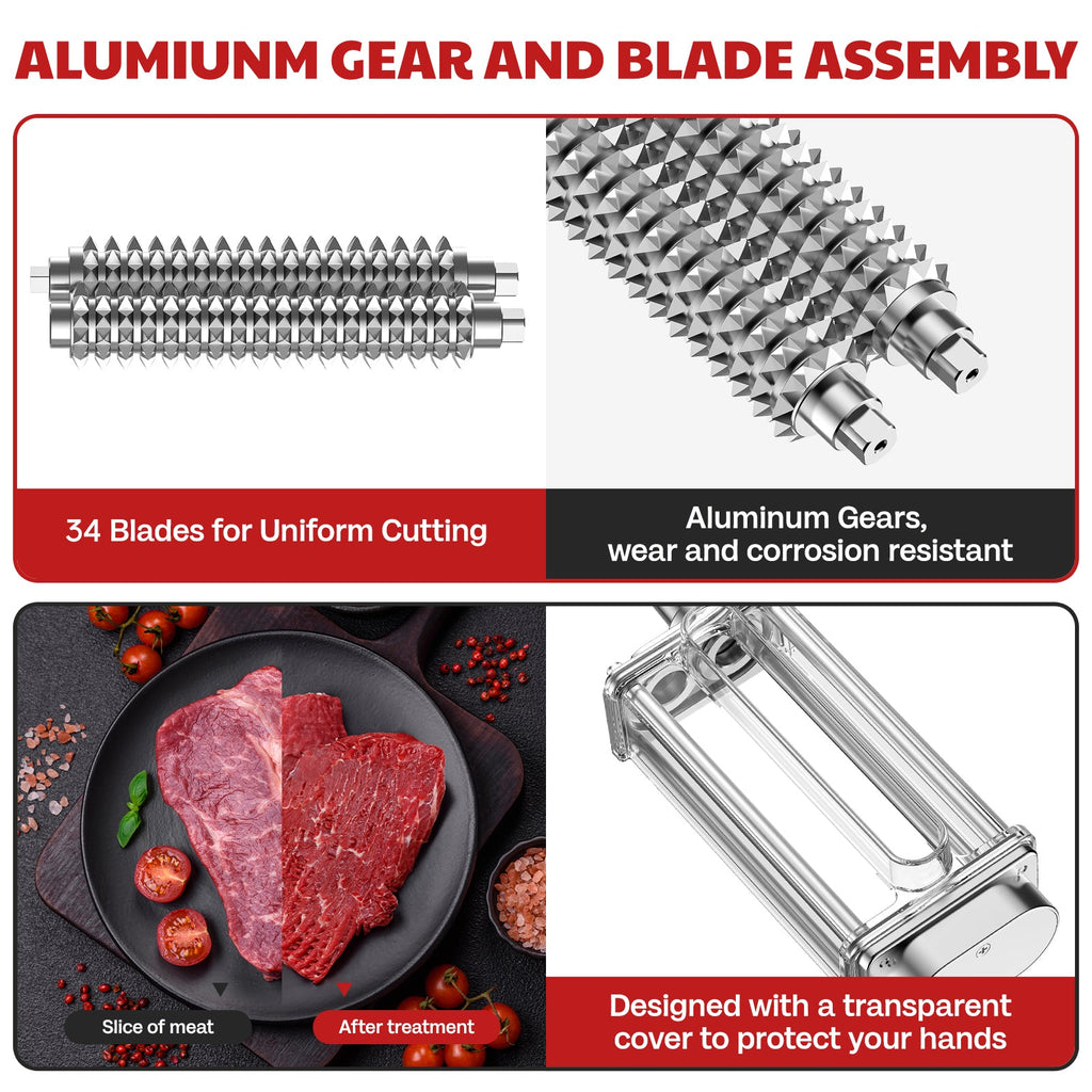 Gvode Meat Tenderizer Attachment, Compatible with KitchenAid Stand Mixers – Stainless Steel Gears – image 11