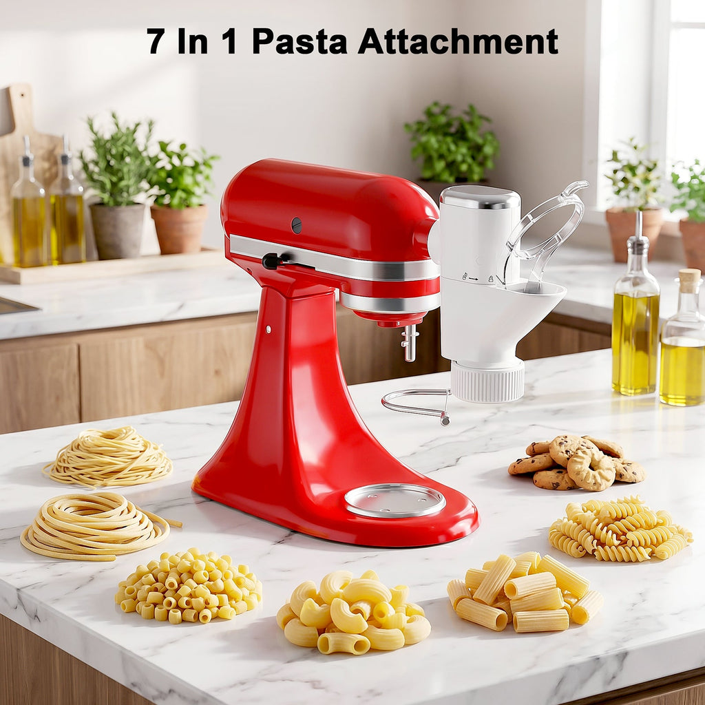 Gvode Gourmet Pasta Press Attachment, Compatible with KitchenAid Stand Mixers – 7 Pasta Plates – image 7
