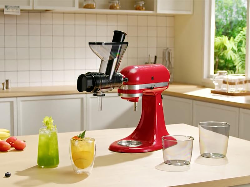 Gvode Masticating Juicer Attachment, Compatible with KitchenAid Stand Mixers – Dual Feed Chute – image 1