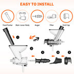 Gvode Masticating Juicer Attachment, Compatible with KitchenAid Stand Mixers – Dual Feed Chute – image 4