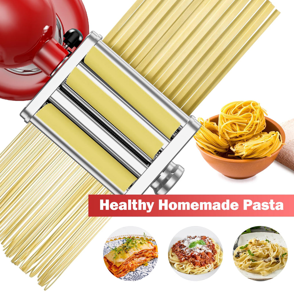 Gvode 3-in-1 All-Metal Pasta Attachment, Compatible with KitchenAid Stand Mixers – Roller & 2 Cutters – image 1