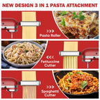 Gvode 3-in-1 All-Metal Pasta Attachment, Compatible with KitchenAid Stand Mixers – Roller & 2 Cutters – image 7