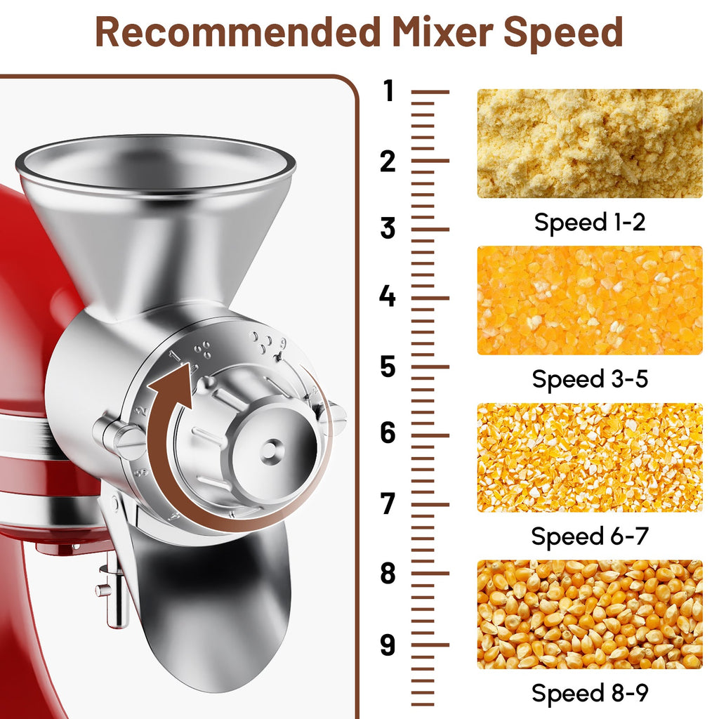Gvode Metal Grain Mill Attachment, Compatible with KitchenAid Stand Mixers – Adjustable Grind – image 6