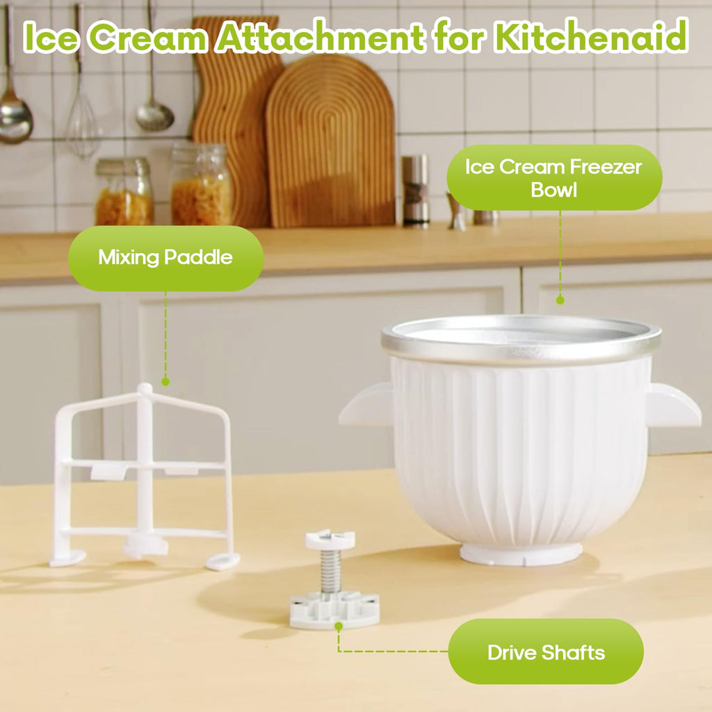 Gvode 2-Qt Ice Cream Maker Attachment, Compatible with Select KitchenAid Stand Mixers – image 4
