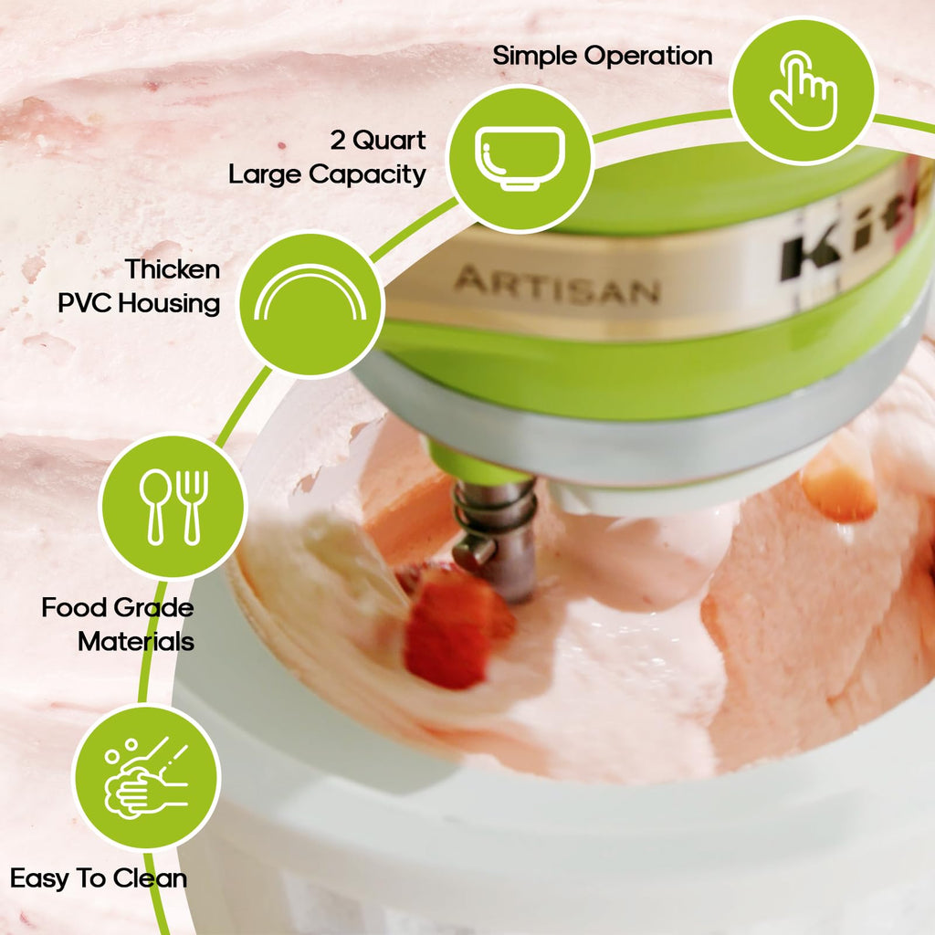 Gvode 2-Qt Ice Cream Maker Attachment, Compatible with Select KitchenAid Stand Mixers – image 7