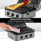 Gvode Nonstick Waffle Plates for Cuisinart Griddler GR-4N, GR-5B, GR-6 & GRID-8N – Plates Only – image 7