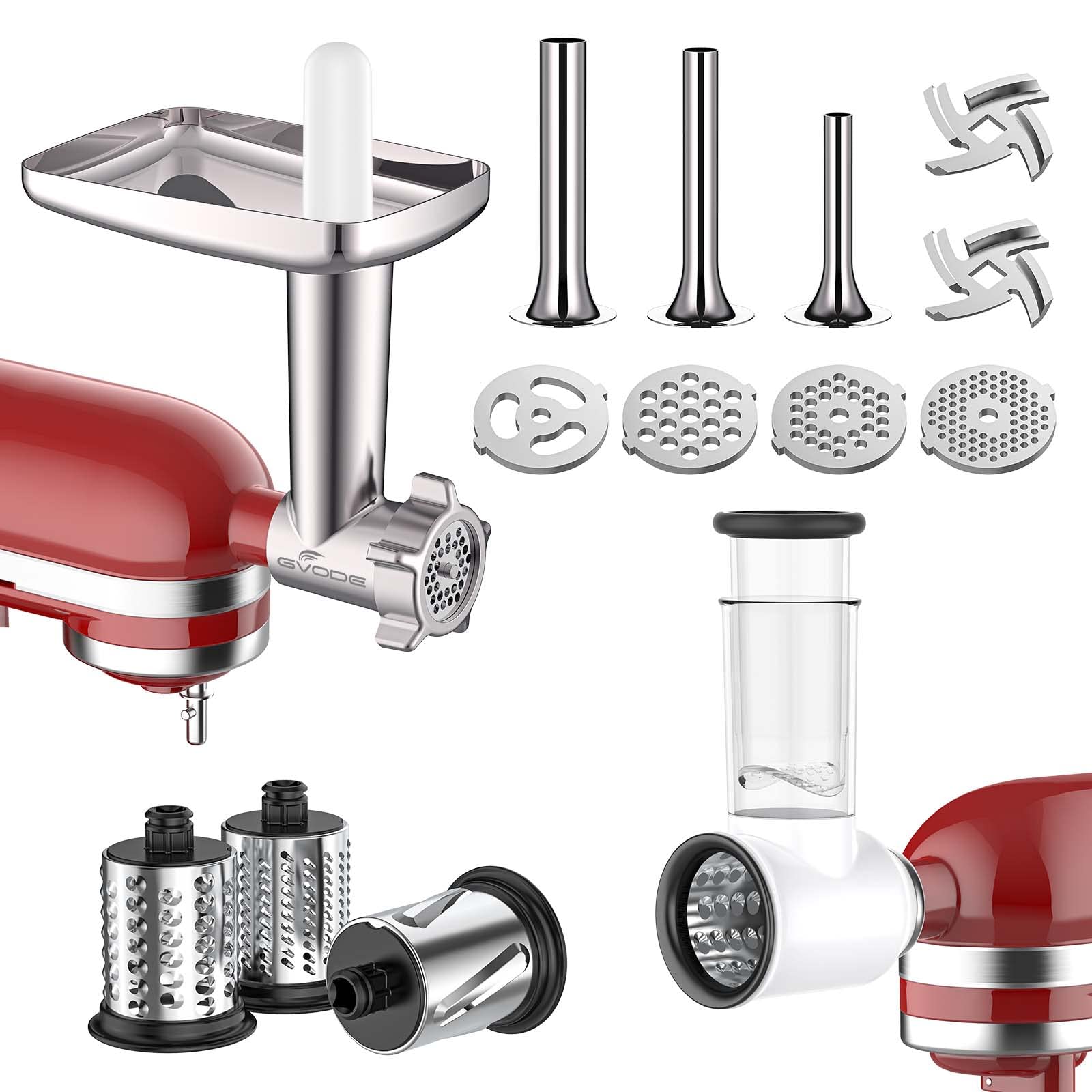 Gvode Meat Grinder & Cheese Grater Attachment Set, Compatible with KitchenAid Stand Mixers – image 2