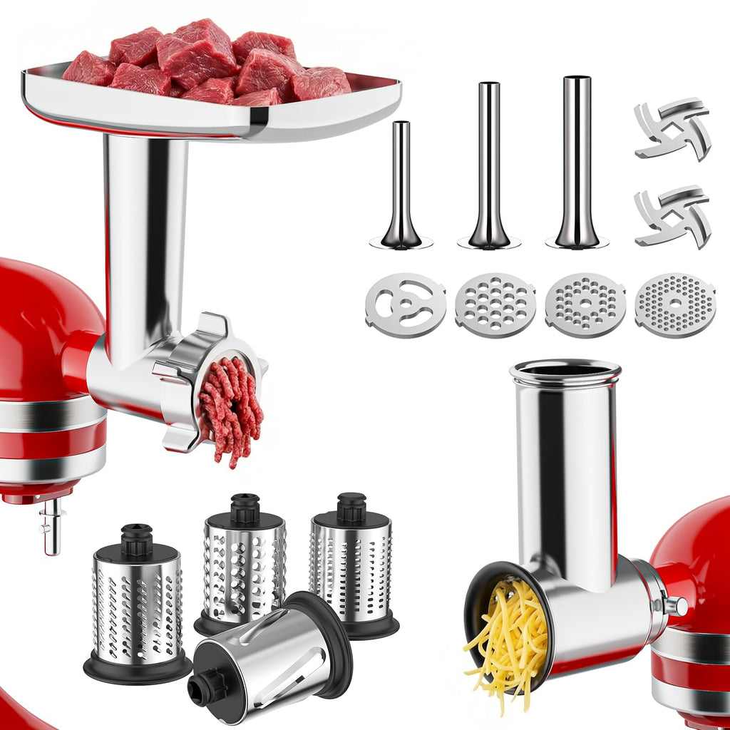 Gvode Meat Grinder & Slicer-Shredder Attachment Set, Compatible with KitchenAid Stand Mixers – image 2