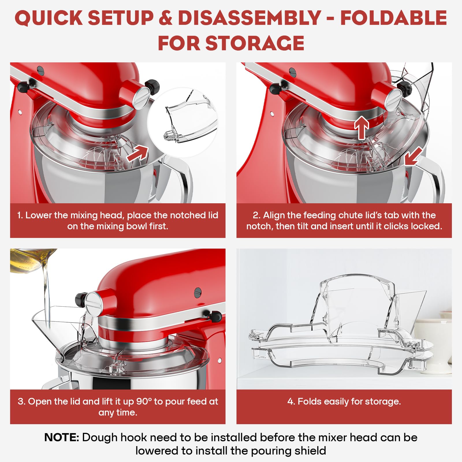 Gvode Pouring Shield, Compatible with KitchenAid 4.5–5-Qt Tilt-Head Mixers – Multi-Bowl Fit – image 5