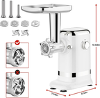 Gvode 2800W Peak Electric Meat Grinder – 4 Plates, 3 Sausage Tubes & Stainless Steel Parts – image 15