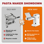 Comparison of hand-crank pasta machine and Gvode electric countertop pasta maker