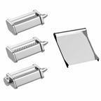 Gvode 3-Piece All-Stainless Pasta Attachment Set with Guard, Compatible with KitchenAid Stand Mixers