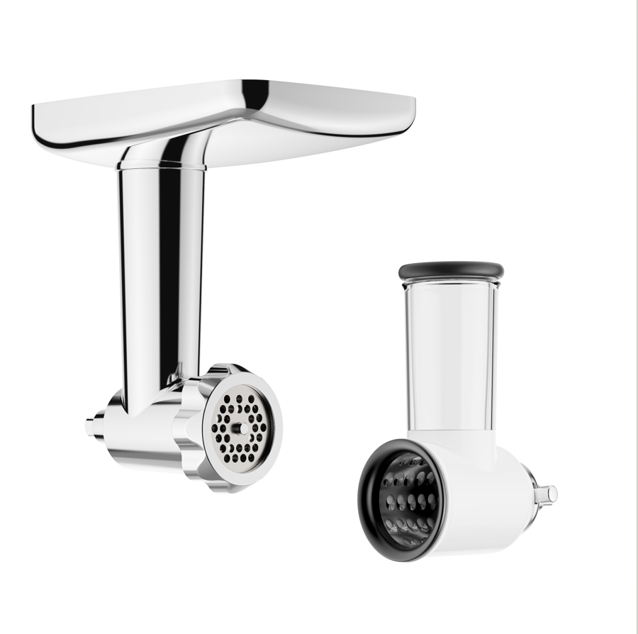 Gvode Meat Grinder & Cheese Grater Attachment Set, Compatible with KitchenAid Stand Mixers