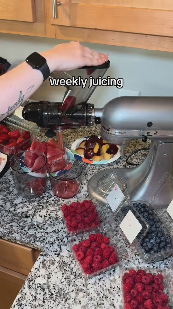 Gvode Masticating Juicer Attachment, Compatible with KitchenAid Stand Mixers – Dual Feed Chute